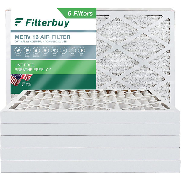 Filterbuy 20x30x2 Air Filter MERV 13, Pleated HVAC AC Furnace Filters
